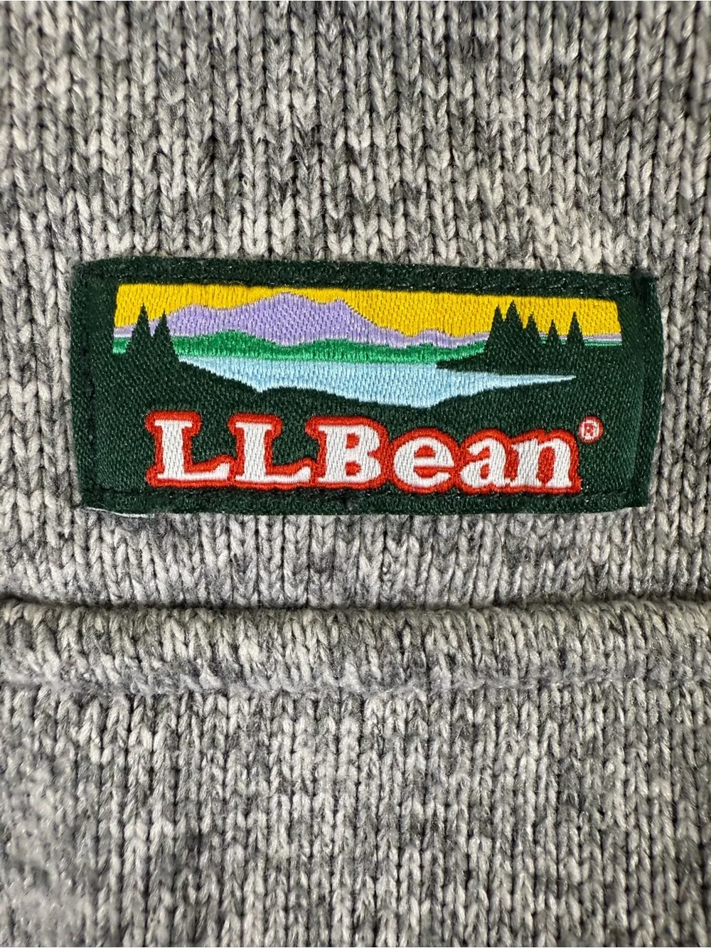 L.L. Bean Men's Heather Gray Snap-Up Fleece Pullover